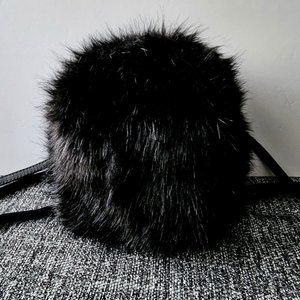 Faux Fur Mini Backpack with Convertible straps NWOT